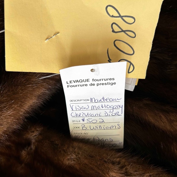 MINK COAT, CHRISTIAN DIOR, MADE IN FRANCE, MISSES 10, MAHOGANY BROWN, MAXI LENGT - Picture 16 of 16